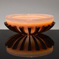 Large George Bucquet Glass Ribbed Bowl Sculpture - Sold for $2,000 on 08-20-2020 (Lot 108).jpg